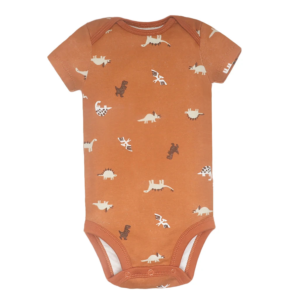 Newborn Bodysuit Print Cotton 5 pcs/lot Short Sleeve Baby Clothes 0-24months Baby Girls Boys Clothes  infant Jumpsuit Clothing