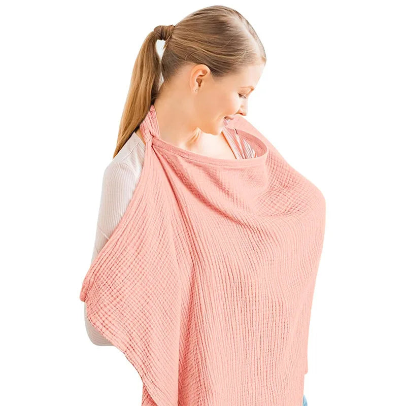 Soft 100% Cotton Breathable Nursing Covers Muslin Nursing Cover Apron for Mom Privacy Breastfeeding Stroller Cover Accessories