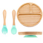 Baby Dinnerware – 3PCS Bamboo Plate & Suction Tableware