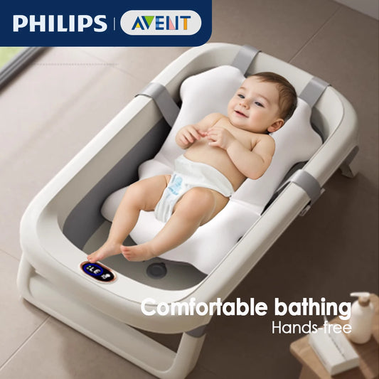 PHILIPS AVENT  Baby Bath Seat Mat Infant Anti-Slip Soft Comfort Body Cushion Foldable Bath TubPad Chair Newborn Bathtub Pillow