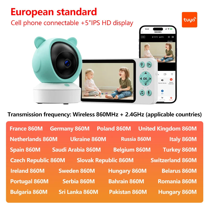 Babyphone WiFi 2K DANMINI 5" avec télécommande