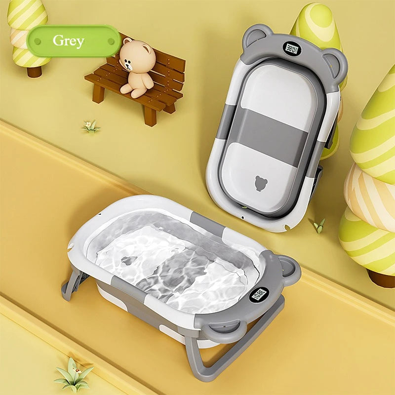Baby Smart Temperature Sensing Tub Foldable Children's Bathtub Household Newborn Baby Bathtub Sit And Lie Baby Bathtub