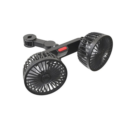 New Car Fan 3-speed Car Seat Back Cooling Fan 360° Rotation Double Head Car Back Seat Fan 5 Fan Blades for Summer Car Accessorie