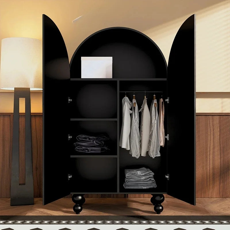 Medium Wooden Wardrobe Storage Portable Children Bedroom Closet Organizer Girls Teen Furniture Home
