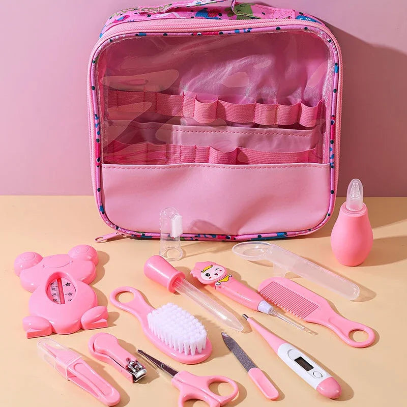 Baby Care Package Baby Shampoo Brush Bath Water Temperature Gauge Nail Clippers Thermometer 13 Piece Gift Set Nursing Set