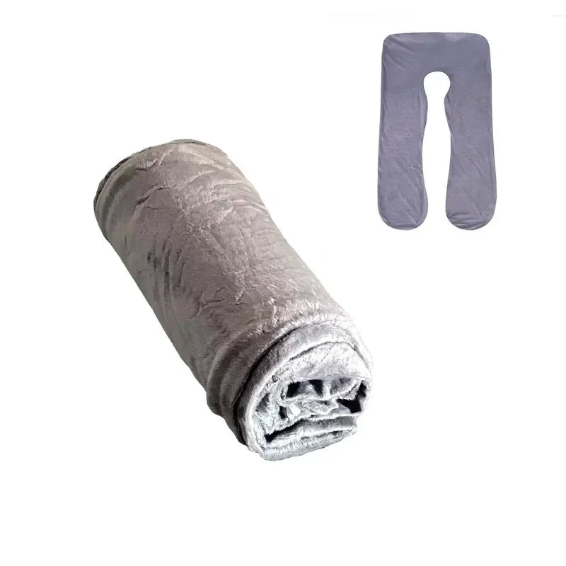 Soft Fleece Pregnant Pillow Gravida U Type Lumbar Pillow Multi Function Side Protect Cushion, Pillowcase, PP Cotton Dropshipping