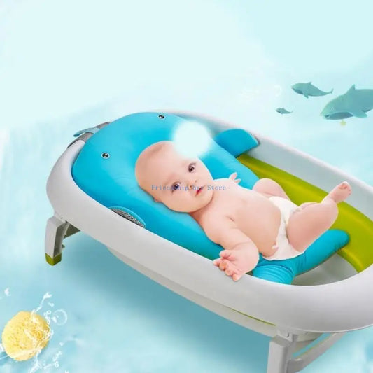 F1CB Infant Bath Mat Newborns Bathing Cushion Ergonomically Designing Shower Cushion
