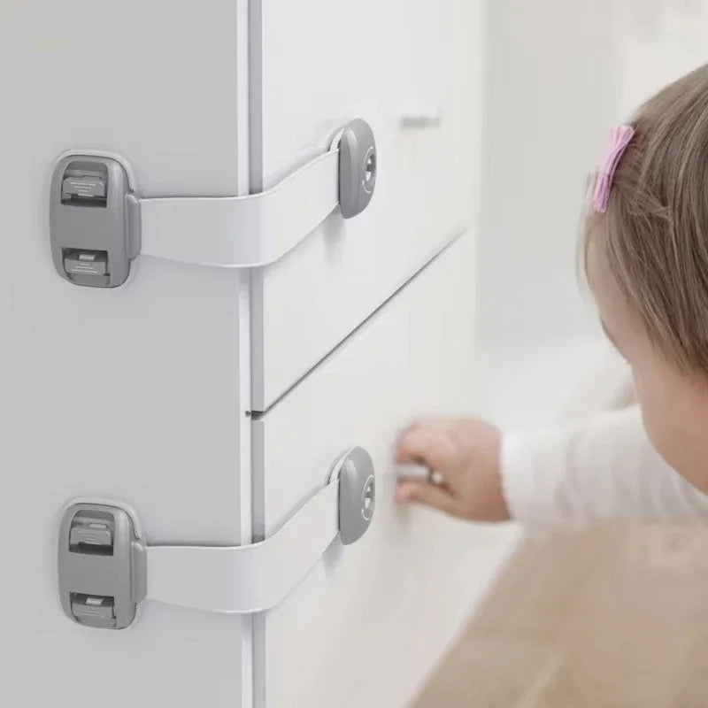5/10 Pcs/lot Baby Safety Drawer Door Lock Anti-Pinch Cabinet Refrigerator Safety Buckle Plastic Multi-Function Child Protection