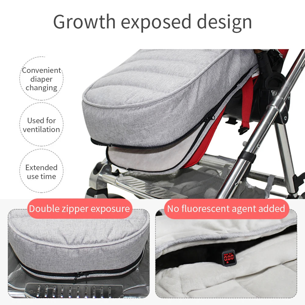 Baby Stroller Sleeping Bag Newborn Stroller Warmer Sleep Sack Outdoor Winter Pram Travel Cushion Waterproof Stroller Accessor
