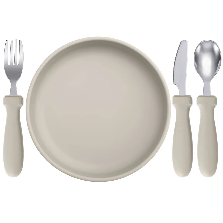 Infant Feeding Set – Silicone Plate, Spoon & Fork