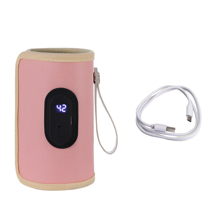 Baby Nursing Bottle Heater USB Charging Heating Sleeve Milk Warmer 20 Temperature Adjustable Insulated Breastmilk Heating Bag