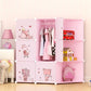 Low Profile Kids Storage Cabinet Cute Baby Clothes Organizer With Plastic Shelves For Nursery Toddler Room Furniture