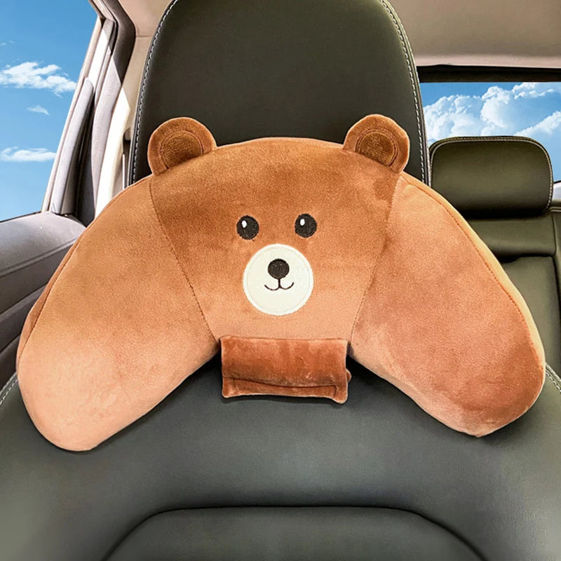3 in 1 Car Pillow Soft Seat Headrest Pillows For Kids Car Seat Belt Covers Cushion Multi-functional Lumber Cushion Cute Pillows