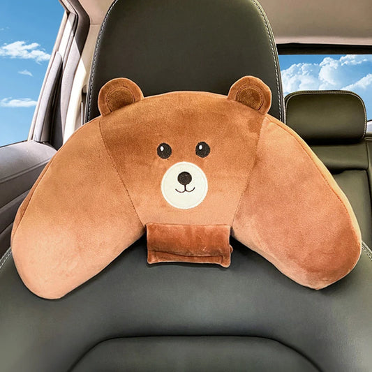 3 in 1 Car Pillow Soft Seat Headrest Pillows For Kids Car Seat Belt Covers Cushion Multi-functional Lumber Cushion Cute Pillows