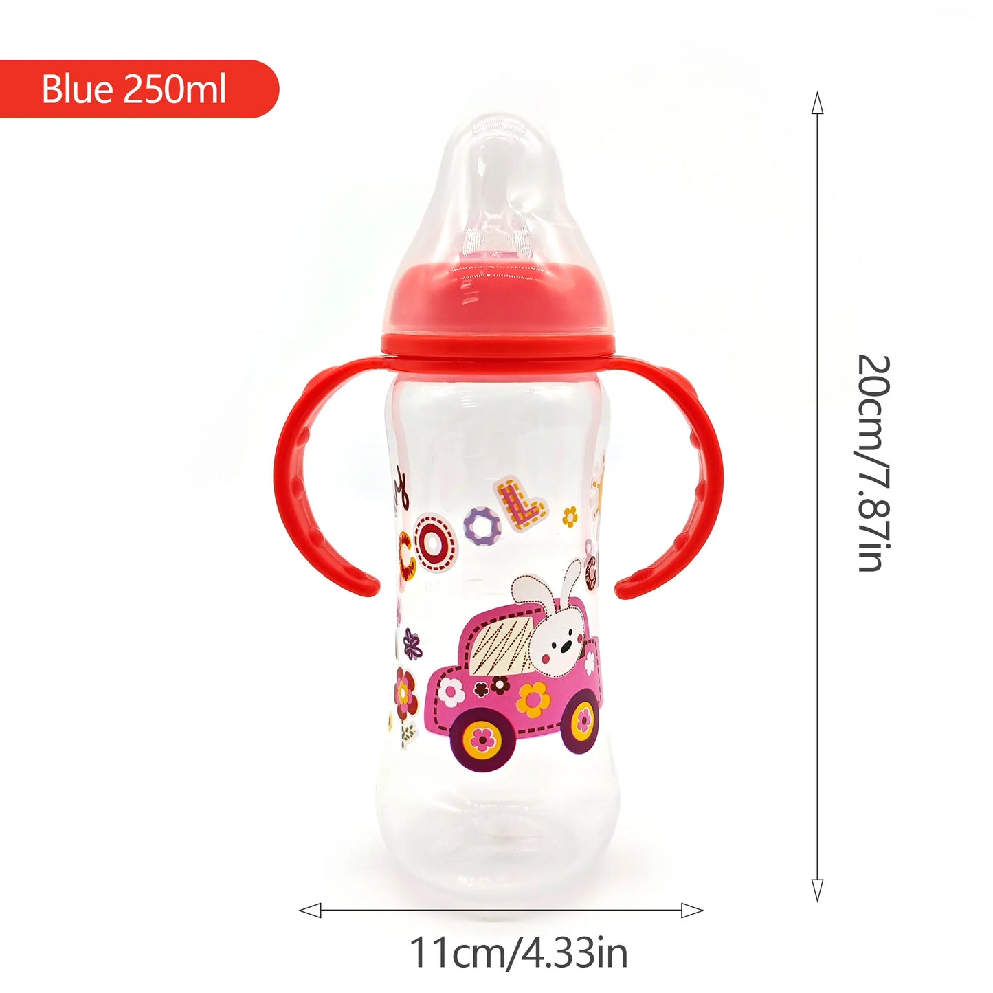 240ml Cartoon Baby Feeding Bottle – BPA-Free, Drop & Leak-Proof