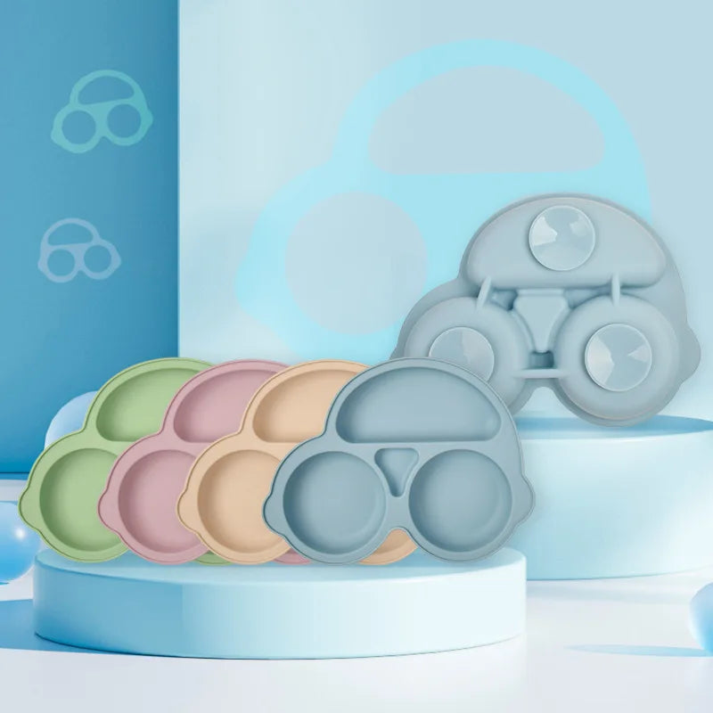 Baby Silicone Suction Plate – Cartoon Smile Face Bowl