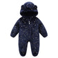 OLEKID 2025 Autumn Winter Newborn Baby overalls Flannel Hooded Kids Baby Girl Rompers 0-1 Years Toddler Boy Jumpsuit Outfits