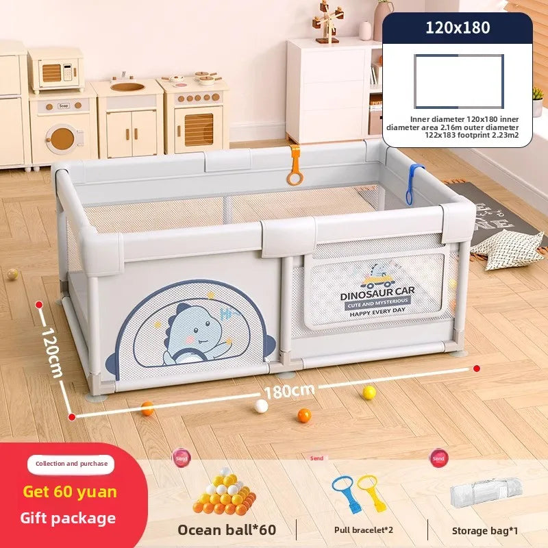 Parc de jeux sécurisé pour enfants avec barrière de sécurité et tapis