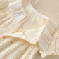 0 - 2 Y Newborn Outdoor Clothes Adorable Baby Girls' Cotton Short Sleeved Romper with Lace Doll Collar Cute and Soft Fabric
