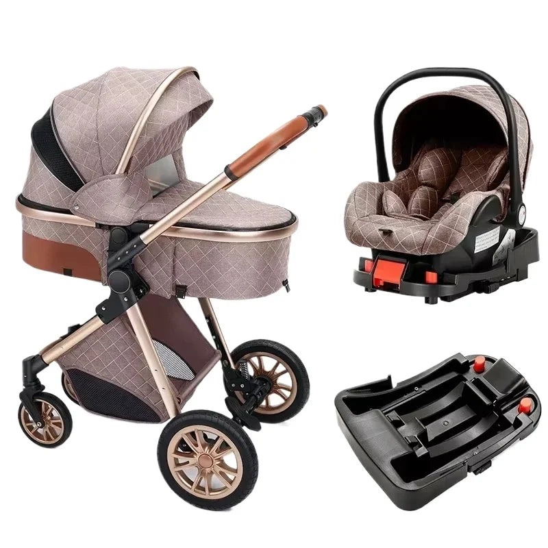 3-in-1 High Landscape Stroller with Car Seat & ISOFIX