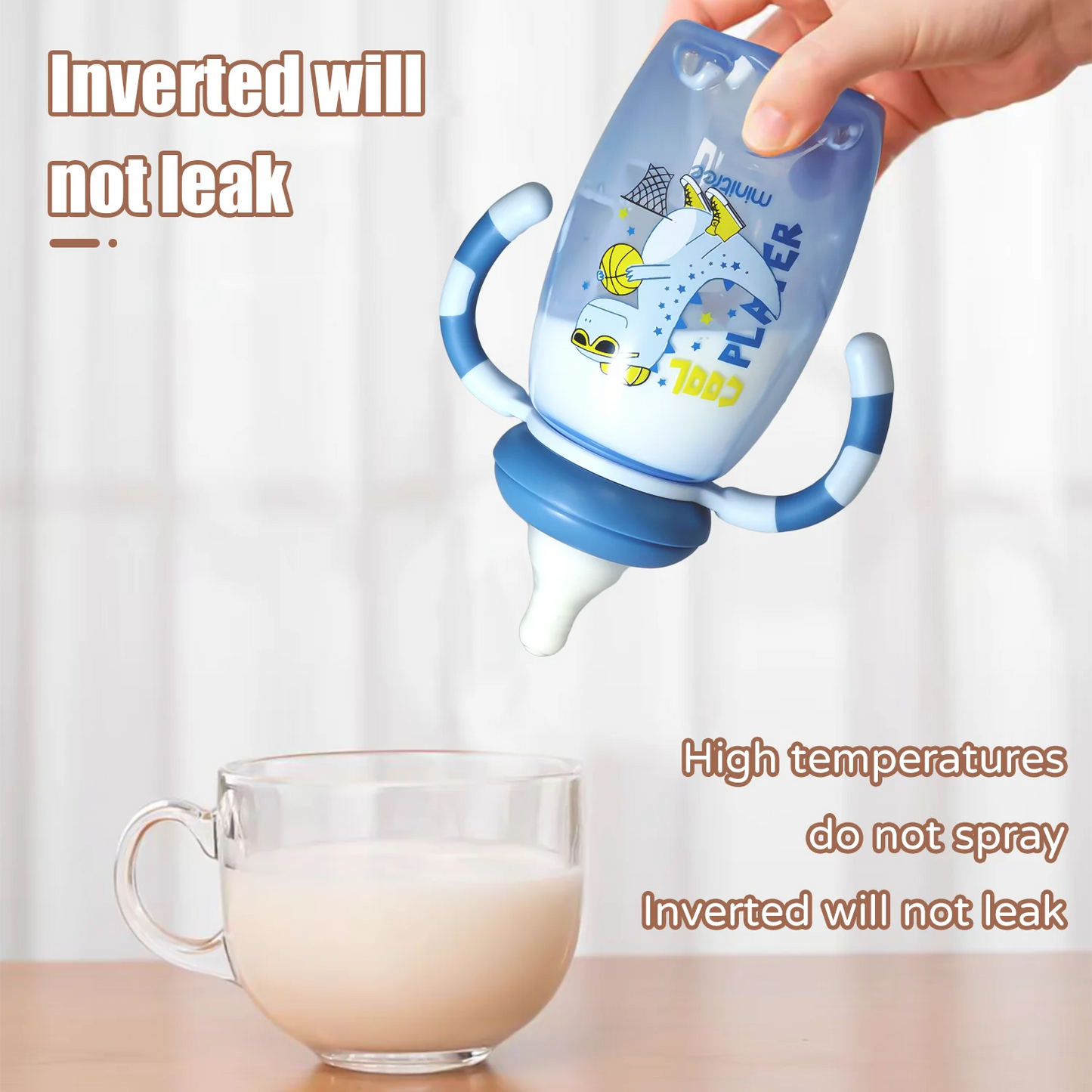 Biberon pour nouveau-né – 150/270 ml, en polypropylène sûr, anti-fuites