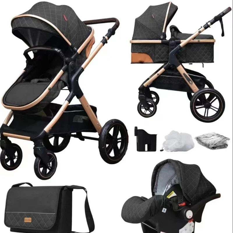 New baby stroller 3 in 1 with car seat,Baby carriages Can sit or lie down multiple child stroller folding Baby stroller