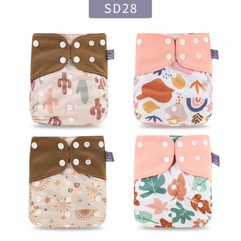 Elinfant 4-Pack Gray Mesh Cloth Diapers