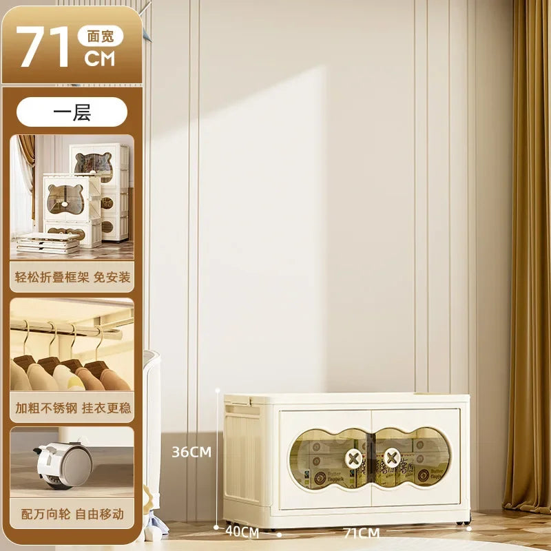 Wardrobe Clothes Baby Storage Cabinet Wardrobe Furniture Guarda Roupa Infantil Foldable Plastic Closet Bedroom Furniture