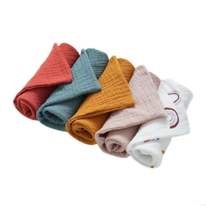F1CB Muslin Cloth Feeding Bib Burp Cloth Saliva Towel for Newborn Infants Boys Girls