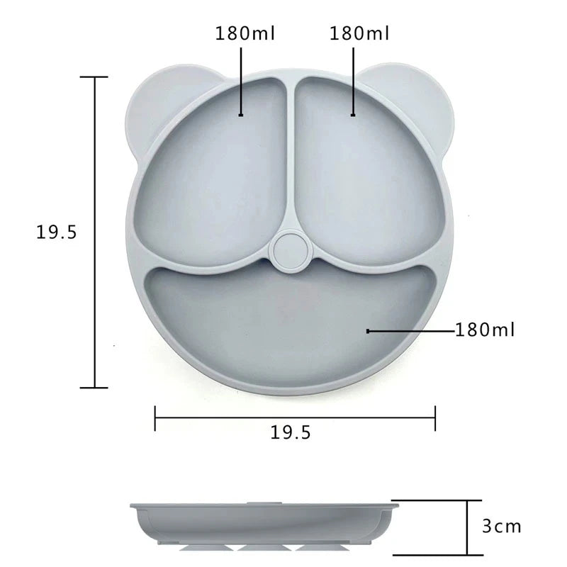 Baby Silicone Suction Plate – Cartoon Smile Face Bowl