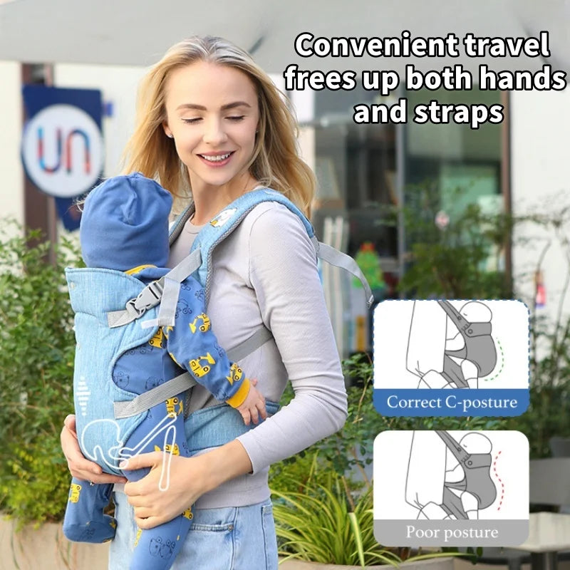 Baby Travel Shoulder Strap, 4-in-1 Seat Cushion, Convertible Back Seat, Portable Hands-Free Shoulder Strap