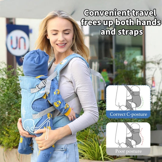 Baby Travel Shoulder Strap, 4-in-1 Seat Cushion, Convertible Back Seat, Portable Hands-Free Shoulder Strap