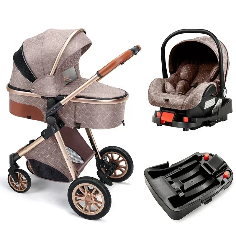 3-in-1 High Landscape Stroller with Car Seat & ISOFIX