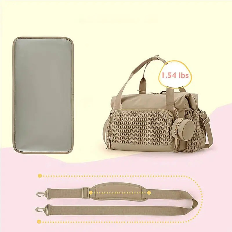Large Mommy Tote Diaper Bag – With Pacifier Case & Travel Accessories