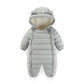 OLEKID 2025 Autumn Winter Baby Rompers Hooded Plus Velvet Warm Baby Girl Jumpsuit Toddler Boys Overalls Infant Newborn Sleepwear