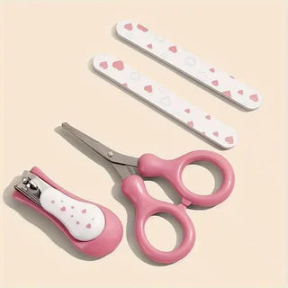 4 pcs/set Baby Care Set : Nail Clipper with Cover, Nail Files, Scissors