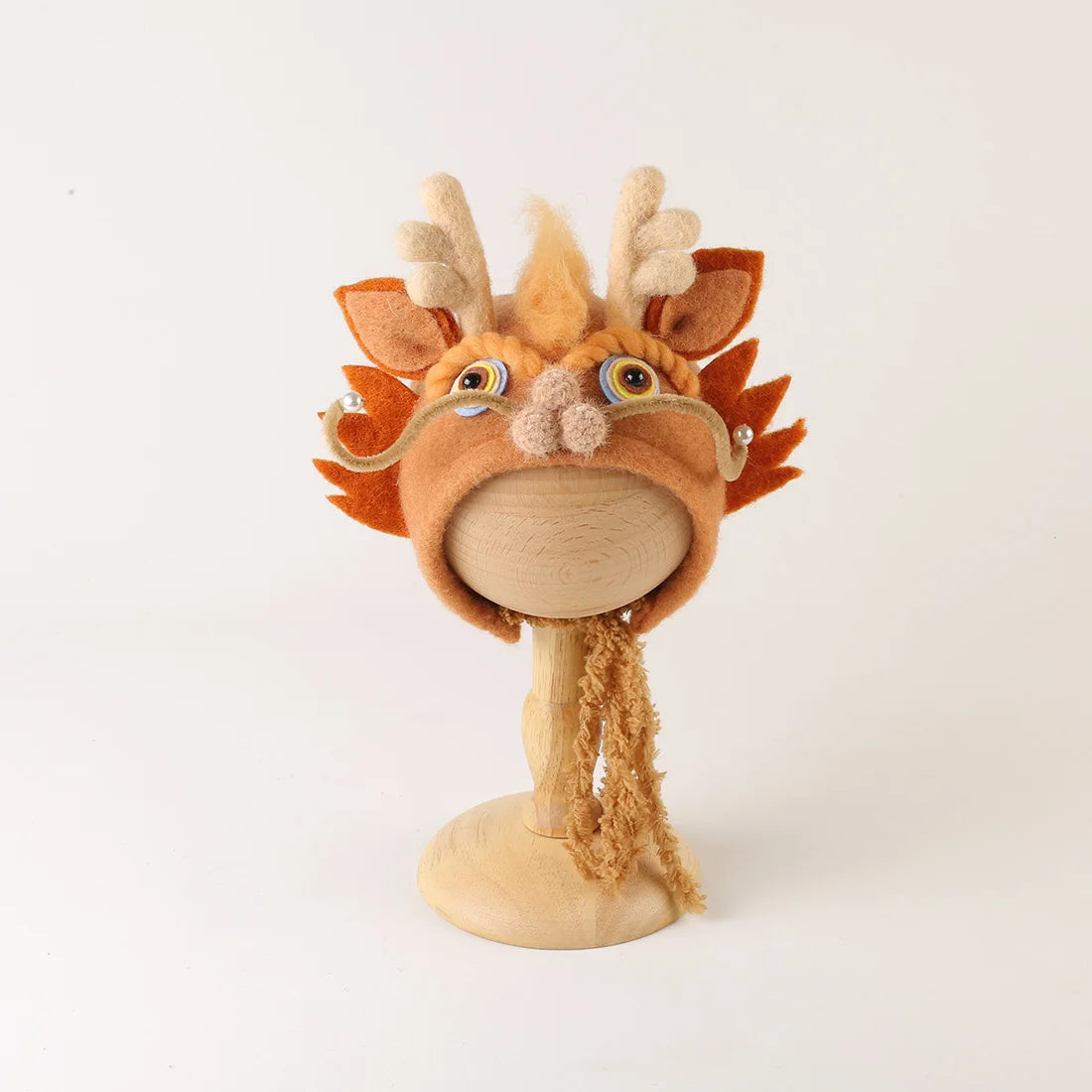 Cute Fox Flower Bonnet Newborn Wool Felt Photo Prop