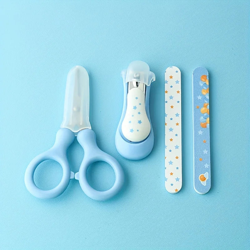 4 pcs/set Baby Care Set : Nail Clipper with Cover, Nail Files, Scissors