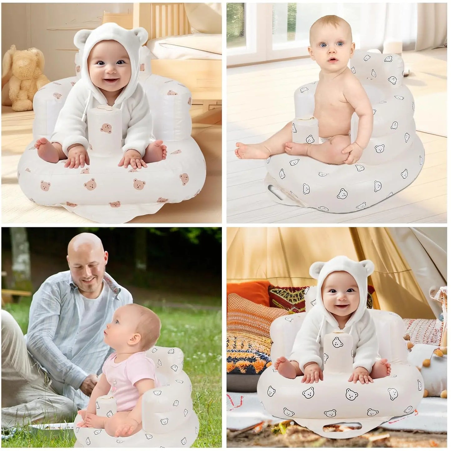 Inflatable Baby Seat – Built-in Air Pump, Learn-to-Sit Floor Chair