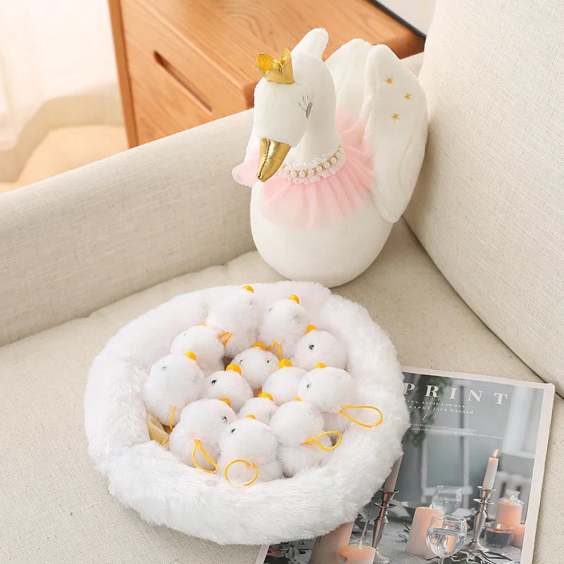 Peluche Famille Cygne – Maman et Bébé Câlins !