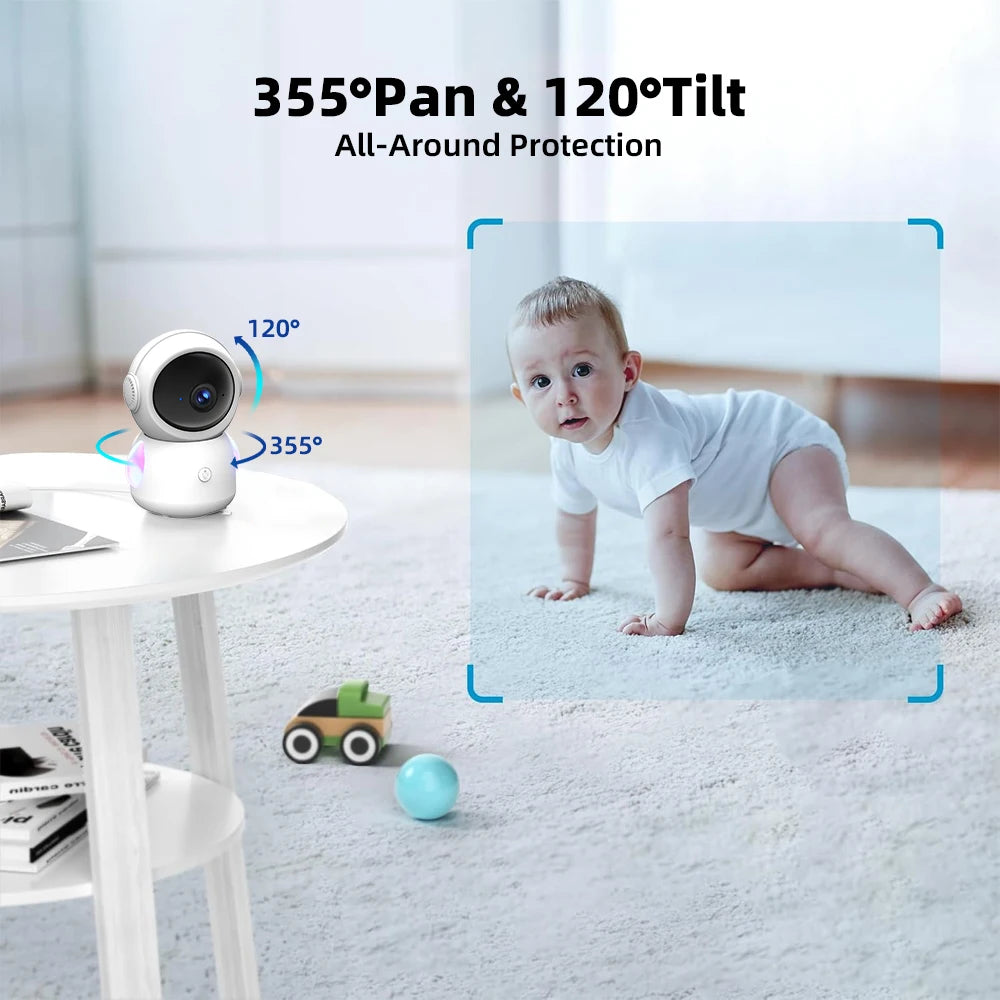 3MP 2.4G/5G WiFi Baby Monitor Cry Detection Motion Tracking Night Light ONVIF Security Protection Camera Alexa Google CloudEdge