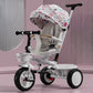 Premium Baby Tricycle 1-6 Years Old Kids Parent Push Handle Large Seat Adjustable Canopy Safety Belt Ride Outdoor Stroller Bike