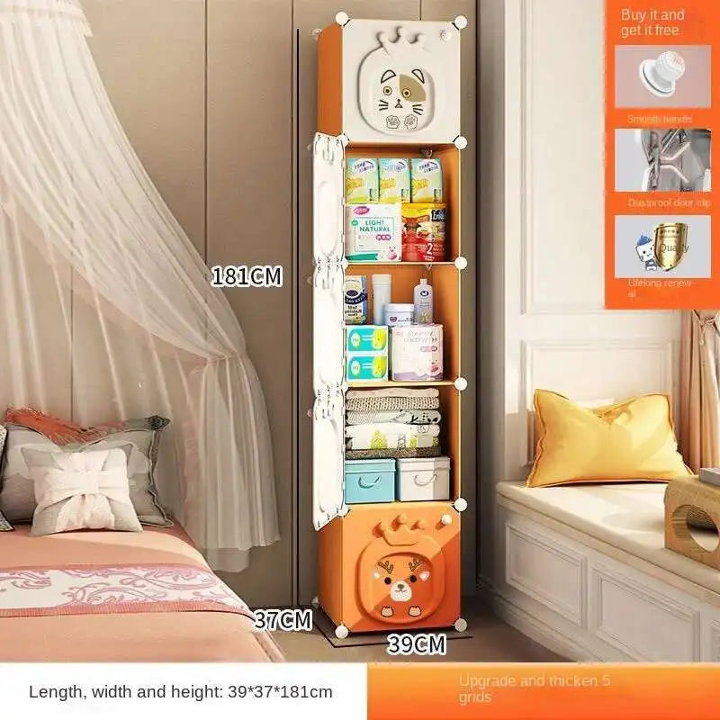Home Bedroom Furniture Folding Wardrobe Clothes Cabinets Simple Dressers Cube Storage Locker Baby Closet Plastic Collapsible