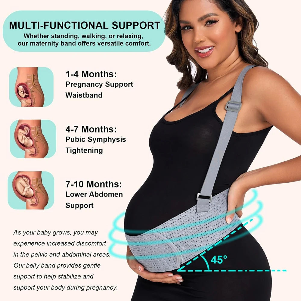 Belly Bands for Pregnant Women,Breathable Pregnancy Belly Support Belt with Adjustable Straps,Back Support,Pelvic Support Belt