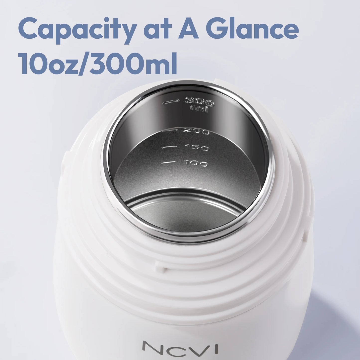 NCVI Kids Stainless Steel Straw Cup for Toddler 1-3 Years Old, Blue 10floz, BPA-Free, Easy to Clean, Adjustable Shoulder Strap