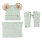 Winter Velvet Outdoor Travel Warm Knit Children's Colorful Wool Ball Hat Scarf Gloves Three Piece Set Luxury Holiday Gift