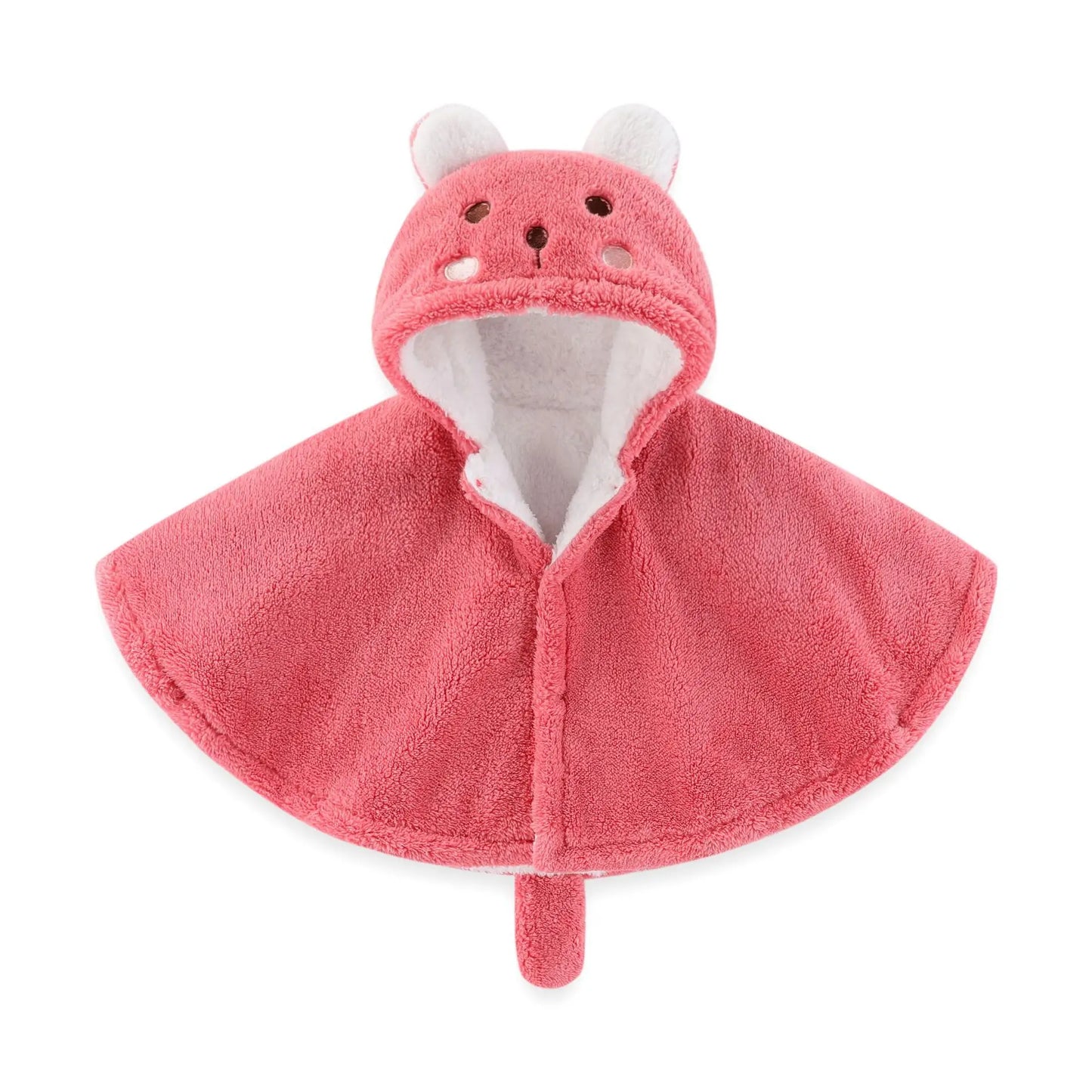 Baby Warm Cloak 2025 Winter Cute Bunny Solid Thickened Windproof Shawl Children Clothes Coat  Boys Girls