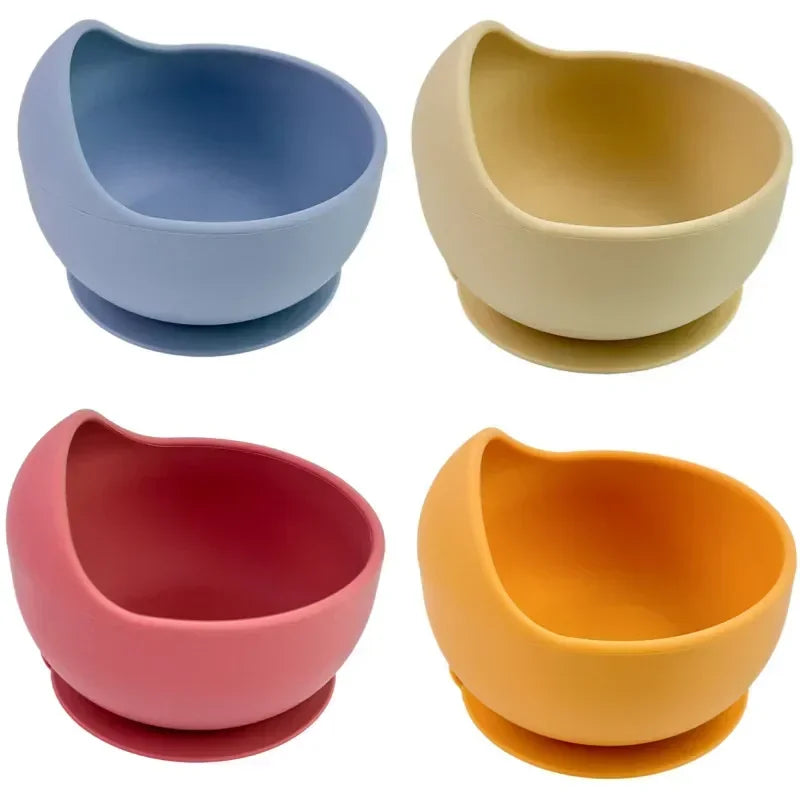 Ensemble d'apprentissage de l'autonomie alimentaire pour tout-petits – Bols en silicone avec couverts