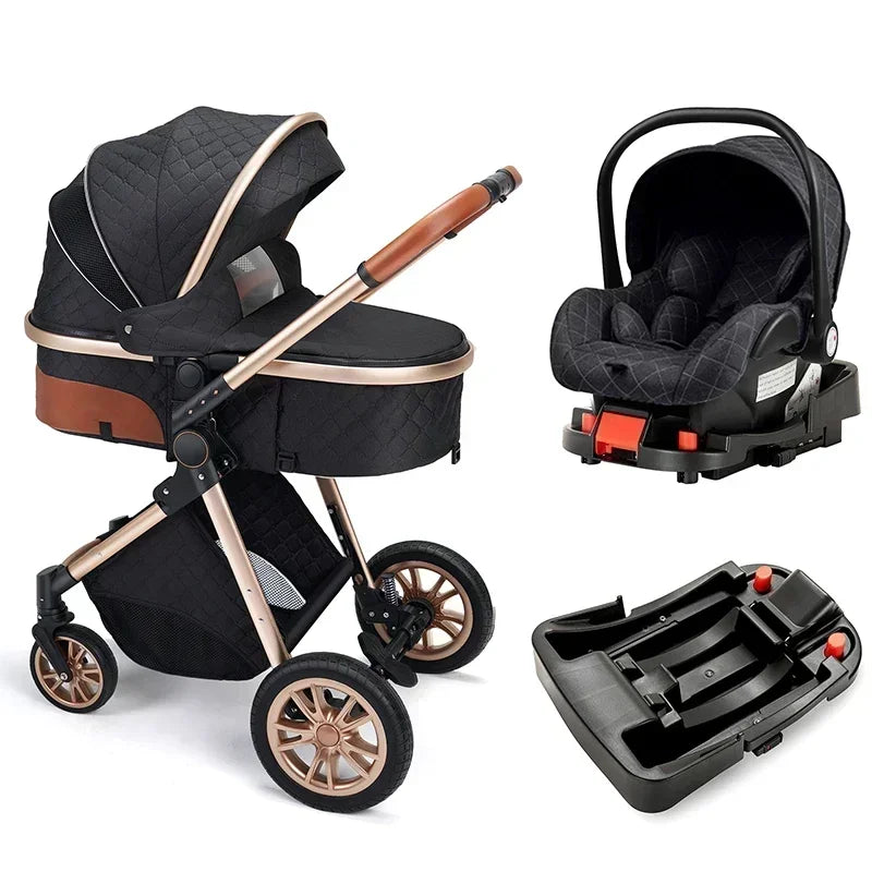 3-in-1 High Landscape Stroller with Car Seat & ISOFIX