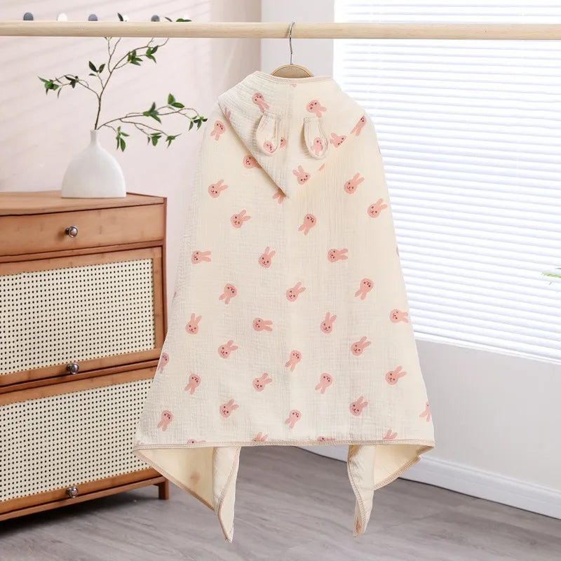 Children Hooded Bath Towel Cute Kids Beach Towel Cloak Cartoon Animal Style Newborn Bathrobe Quilt Washcloth Bathrobes